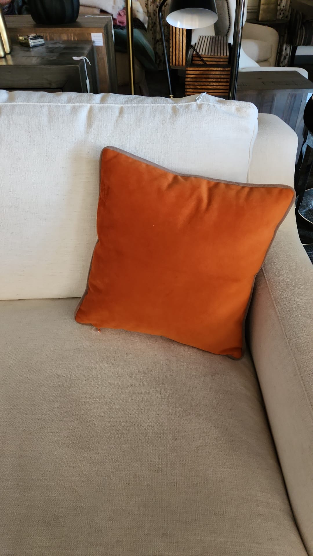 Pillow 14" orange/grey